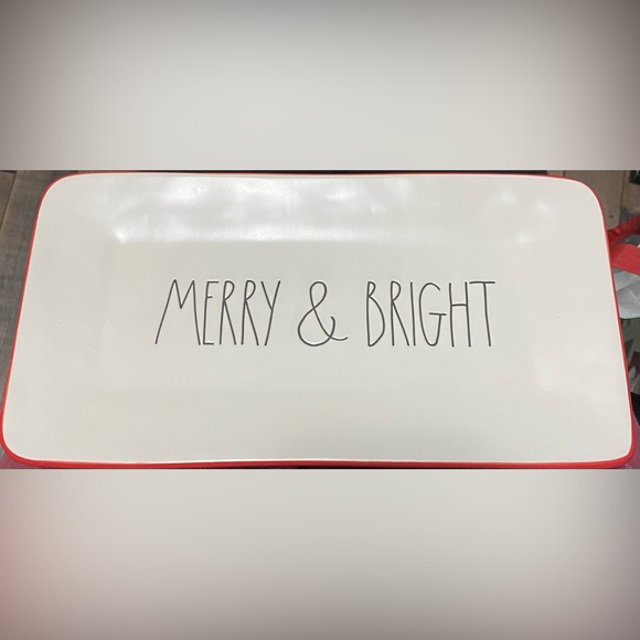 NEW RAE DUNN MERRY & BRIGHT TRAY/PLATTER/PLATE - Picture 1 of 2